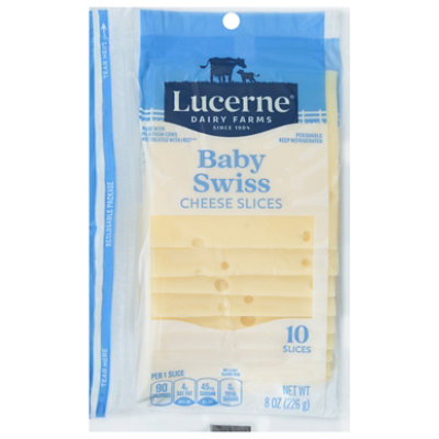 Lucerne Cheese Baby Swiss Slices - 8 OZ