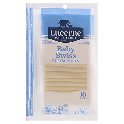 Lucerne Cheese Baby Swiss Slices - 8 OZ - Image 3