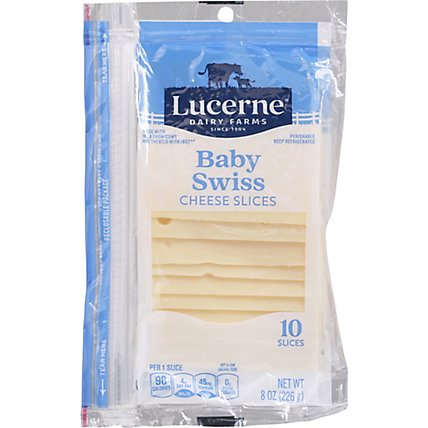 Lucerne Cheese Baby Swiss Slices - 8 OZ - Image 2
