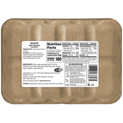 Johnsonville Uncooked Hot Italian Pork Sausage - 16 OZ - Image 2