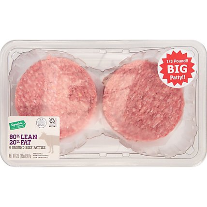 Signature Farms Ground Beef Patty 80% Lean 20% Fat - 32 OZ - Image 2
