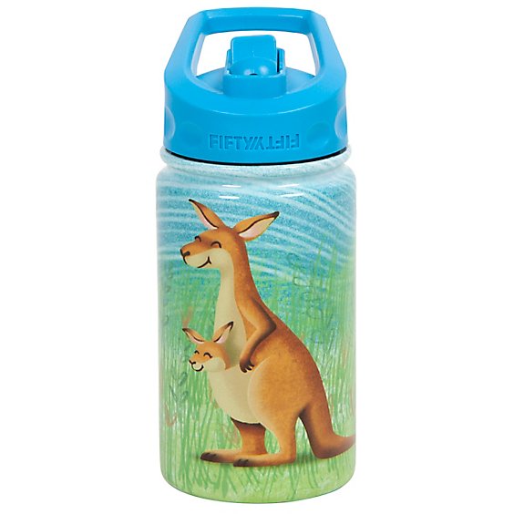 Fifty Fifty 12oz Kids Bottle With Straw Cap Kangaroo - EA
