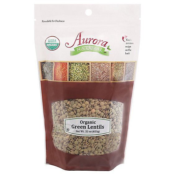 Aurora Natural Organic Green Lentils - 22 Oz