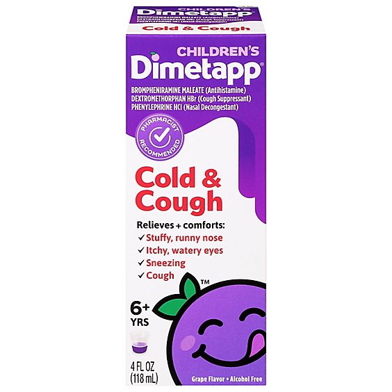 Childrens Dimetapp Cold & Cough Grape - 4 Oz