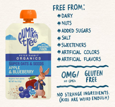 Peter Rabbit Organics Super Oats And Seeds Apple & Blueberry Baby Food - 4 Oz - Image 7