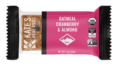 Kate's Real Food Oatmeal Cranberry & Almond Bar - 2.2 Oz