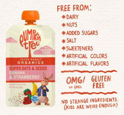 Peter Rabbit Organics Super Oats And Seeds Banana & Strawberry Baby Food - 4 Oz - Image 7