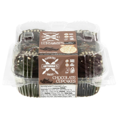 Antonina's Gluten Free Double Chocolate Decorated Cupcakes - 10.5 Oz