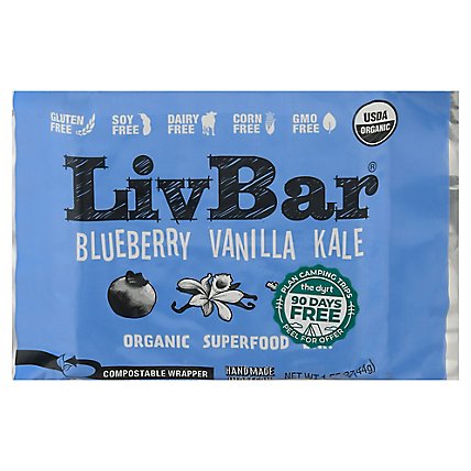 Livbar Blueberry Vanilla Kale Bar - 1.55 OZ - Image 1
