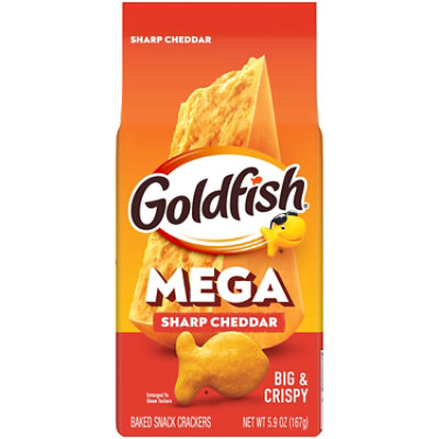 Goldfish Mega Bites Sharp Cheddar Snack Crackers Bag - 5.9 Oz