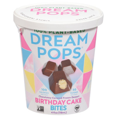 Dream Pops Birthday Cake Bites 100% Plant-Based Chocolate-Covered Frozen Dessert - 4 Oz - Image 3