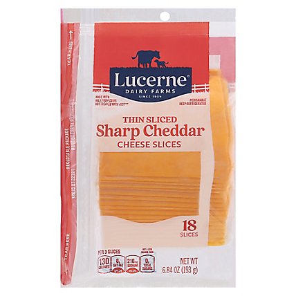 Lucerne Cheese Sharp Cheddar Thin Slices - 6.84 OZ - Image 3