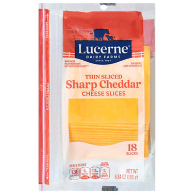 Lucerne Cheese Sharp Cheddar Thin Slices - 6.84 OZ - Image 2