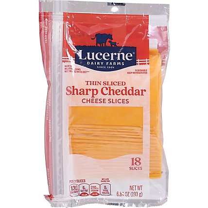 Lucerne Cheese Sharp Cheddar Thin Slices - 6.84 OZ - Image 2