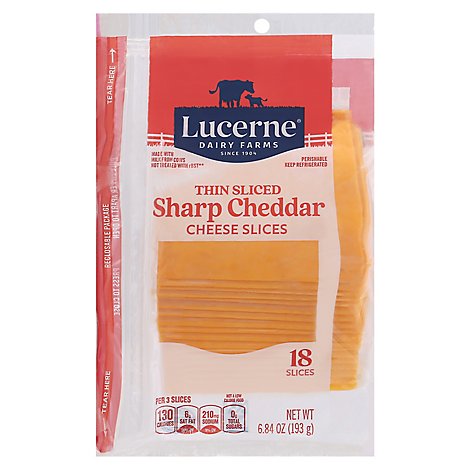 Lucerne Cheese Sharp Cheddar Thin Slices - 6.84 OZ