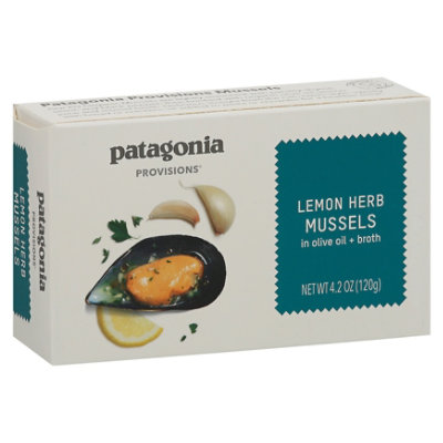 Patagonia Lemon Herb Mussels in Olive Oil + Broth - 4.2 Oz - Image 1