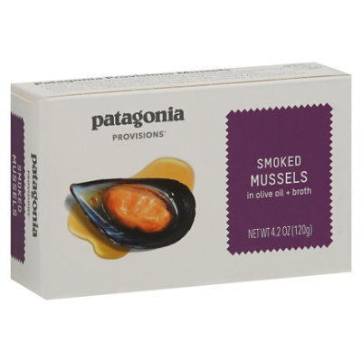 Patagonia Smoked Mussels in Olive Oil + Broth - 4.2 Oz - Image 1