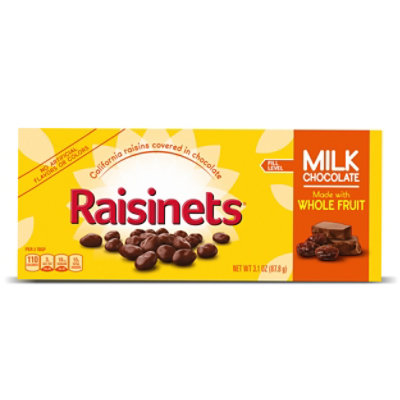 Raisinets Milk-Chocolate-Covered California Raisins Movie Theater Candy Box - 3.1 Oz - Image 1