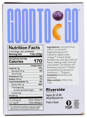 Good To Go Blueberry Cashew Soft Baked Bars - 5.64 Oz - Image 2