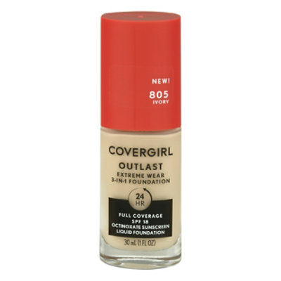 COVERGIRL Outlast Extreme Wear 805 Ivory 3 In 1 Foundation - 1 Fl. Oz. - Image 3