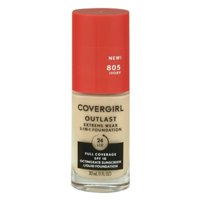 Covergirl Outlast Extreme Wear 3-In-1 Foundation 805 Ivory - 1 Fl. Oz.