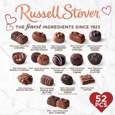 RUSSELL STOVER Valentine's Red Heart Milk Chocolate & Dark Chocolate Gift Box - 30.04 Oz - Image 2