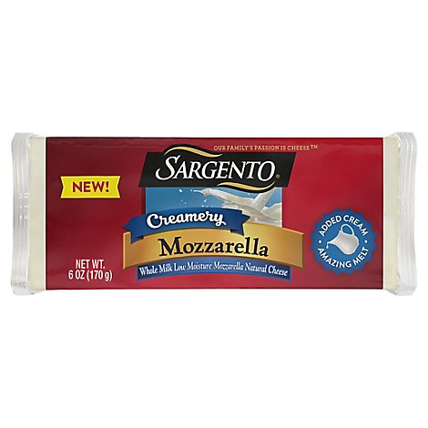 Sargento Creamery Mozzarella Natural Cheese - 6 OZ