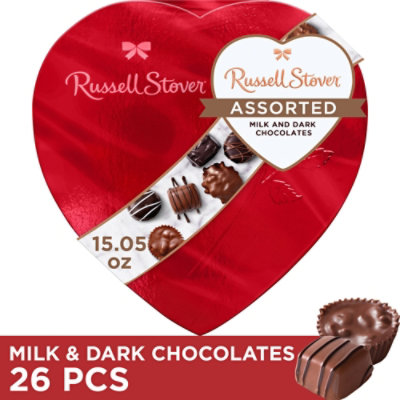 Russell Stover Valentines Heart Assorted Milk & Dark Chocolate Gift Box - 15.05 Oz - Image 1