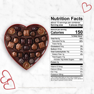 Russell Stover Valentines Heart Assorted Milk & Dark Chocolate Gift Box - 15.05 Oz - Image 3