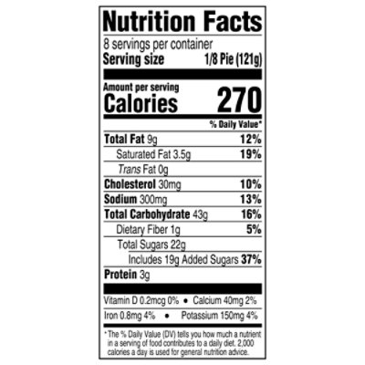 Sara Lee Sweet Potato Pie - 2.125 LB - Image 2