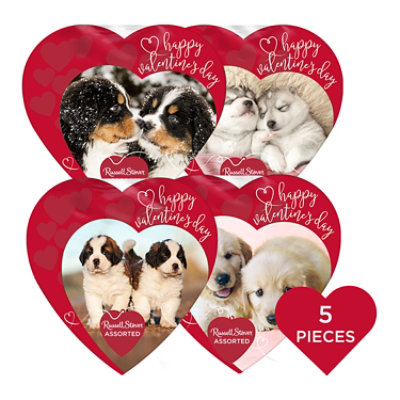 RUSSELL STOVER Valentine's Puppy Heart Assorted Milk & Dark Chocolate Gift Box - 3.1 Oz