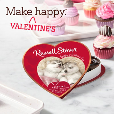 RUSSELL STOVER Valentine's Puppy Heart Assorted Milk & Dark Chocolate Gift Box - 3.1 Oz - Image 5