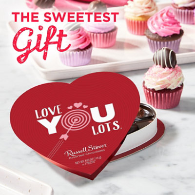 RUSSELL STOVER Valentine's Day Love You Lots Heart Assorted Milk & Dark Chocolate Gift Box - 4.03 Oz - Image 4