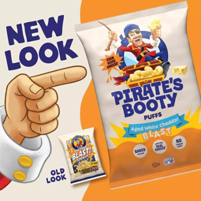 Pirates Booty Aged White Cheddar Blast Cheese Puffs Party Size Bag - 10 Oz - Image 5