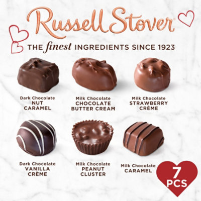 Russell Stover Valentine's Day Red Foil Heart Assorted Milk & Dark Chocolate Gift Box - 4.03 Oz - Image 2