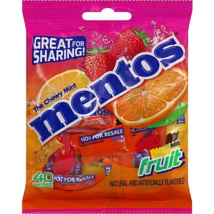 Mentos Chewy Mint Candy Fruit Individually Wrapped Non Melting 3.8 Ounces 40 Piece Peg Bag - 40 CT - Image 2