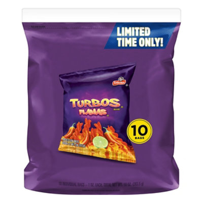 Sabritas Corn Snacks Turbos Flamas 10ct - 10 OZ - tomthumb