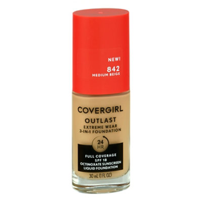 Covergirl Outlast Extreme Wear 3-In-1 Foundation 842 Medium Beige - 1 Fl. Oz.  - Image 3