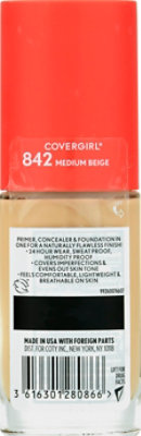 Covergirl Outlast Extreme Wear 3-In-1 Foundation 842 Medium Beige - 1 Fl. Oz.  - Image 5