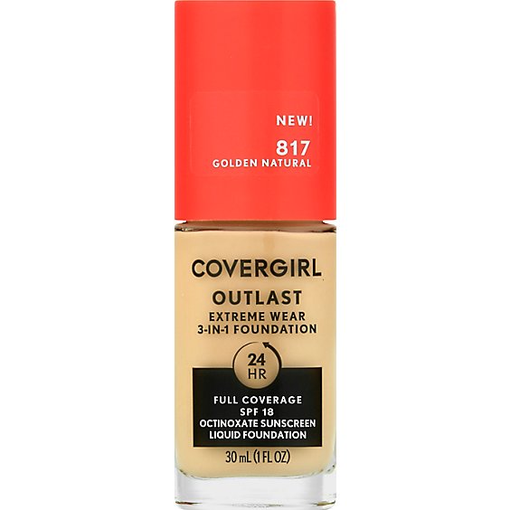 Covergirl Outlast Extreme Wear 3-In1 Foundation 817 Golden Neutral - 1 Fl. Oz.