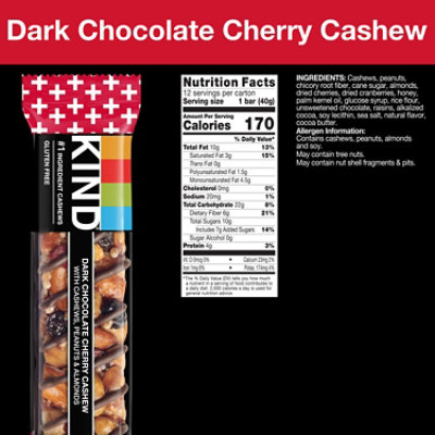 Kind Dark Choc Cherry Cashew - 12-1.4 OZ - Image 2