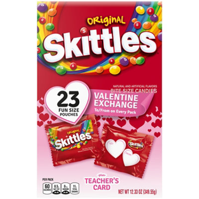 Skittles Original Valentines Day Candy Exchange Fun Size Chewy Candy Box - 12.33 Oz - Image 1