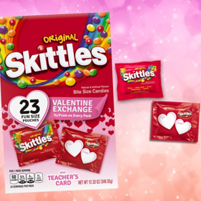 Skittles Original Valentines Day Candy Exchange Fun Size Chewy Candy Box - 12.33 Oz - Image 3