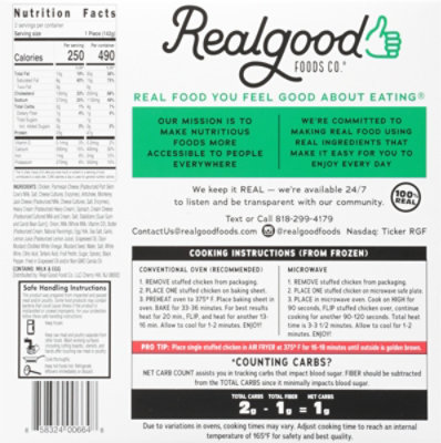 The Real Good Food Company Stuffed Chicken Spinach Artichoke - 10 OZ - Image 6