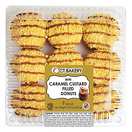 Ct Bakery Mini Caramel Custard Filled Donuts - 14.92OZ - Image 1