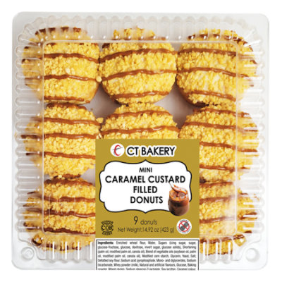 Ct Bakery Mini Caramel Custard Filled Donuts 14.92OZ albertsons