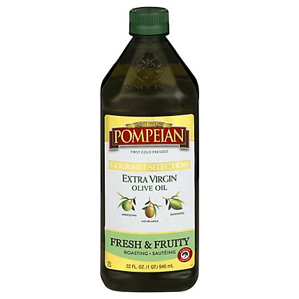 Pompeian Gourmet Selection Extra Virgin Olive Oil Plastic - 32 OZ - Image 1