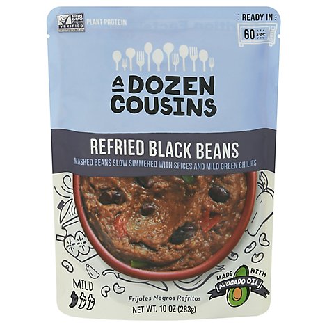 A Dozen Cousins Black Beans Refried Rte - 10 OZ