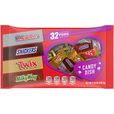 Mars Snickers Twix Assorted Chocolate Valentine Day Candy 32 Count - 9.76 Oz