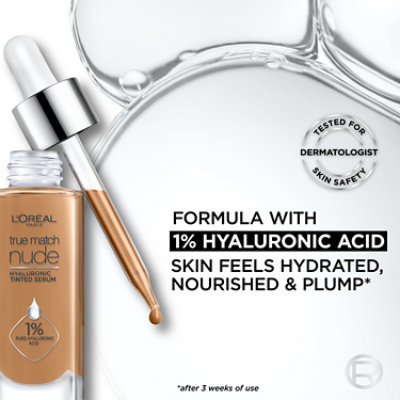L'Oreal Paris True Match Hyaluronic Tinted Serum Foundation Makeup 4.5-5.5 Rich Medium - 1 Fl. Oz. - Image 5